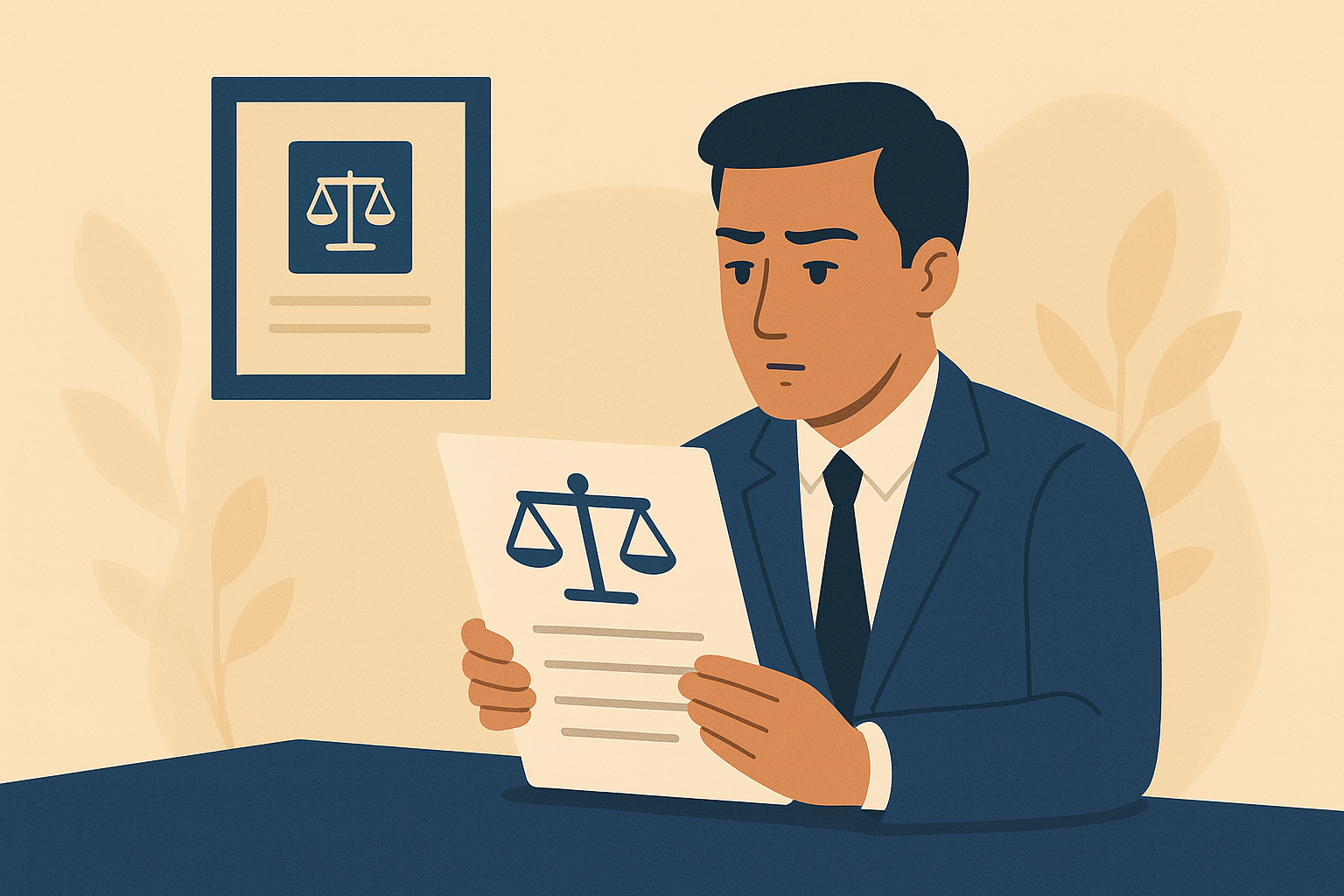 Abogado revisando documentos